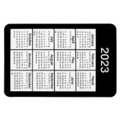 2023 Schwarzer Mini-Kalender-Magnet Magnet (Horizontal)