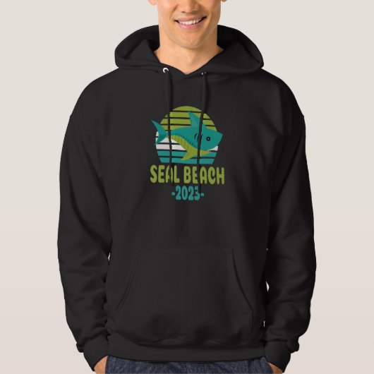 2023 Seal Beach California Shark Hoodie (Vorderseite)