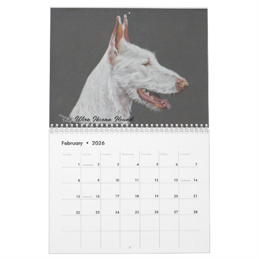 2023 Sighthound Dog Art Kalender (Feb 2026)