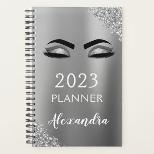2023 Silberner Glitzer Sparkle Eyelashes Planer