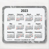 2023 Silver Holiday Art Calendar von Janz Mouse Pa Mousepad (Vorne)