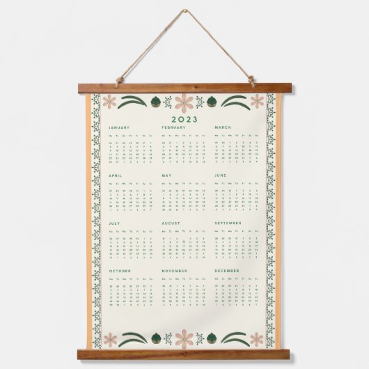 2023 Tapestry Wall Yearly Calendar Wandteppich Mit Holzrahmen (Vorderseite)
