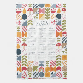 2023 Tea Towel Calendar Bauhaus Floral Kathrin Leg Geschirrtuch