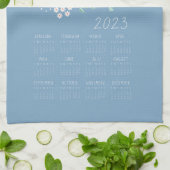 2023 Tea Towel Calendar Pastellblau Blume Geschirrtuch (Gefaltet)