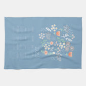 2023 Tea Towel Calendar Pastellblau Blume Geschirrtuch (Horizontal)
