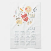 2023 Tee-Handtuchkalender Frühling Picnic Food Geschirrtuch (Vertikal)