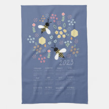 2023 Teetuchkalender Honey Bee Floral Garden