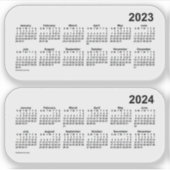 2023 Transparent 2024 Kalender von Janz Aufkleber (Vorderseite)