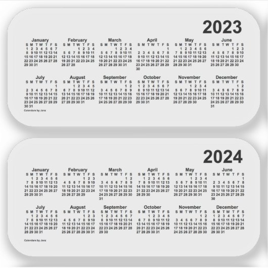 2023 Transparent 2024 Kalender von Janz Aufkleber (Vorderseite)