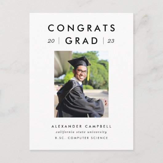 2023 Uni Student Abschluss Ankündigungspostkarte (Vorderseite)