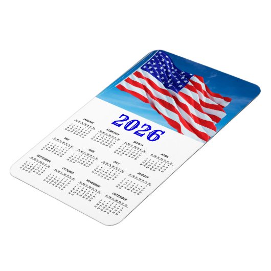 2023 USA Flag Patriotic Calendar Magnet (Linke Seite)