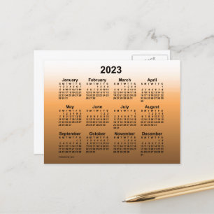 2023 Verblasster Gold Mini Kalender von Janz Postc Postkarte