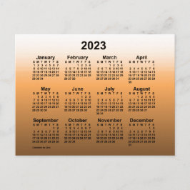 2023 Verblasster Gold Mini Kalender von Janz Postc Postkarte