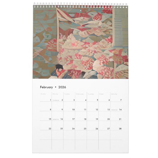 2023 Waiola Quilting OnePage MediumCalendar, Weiß Kalender (Feb 2026)