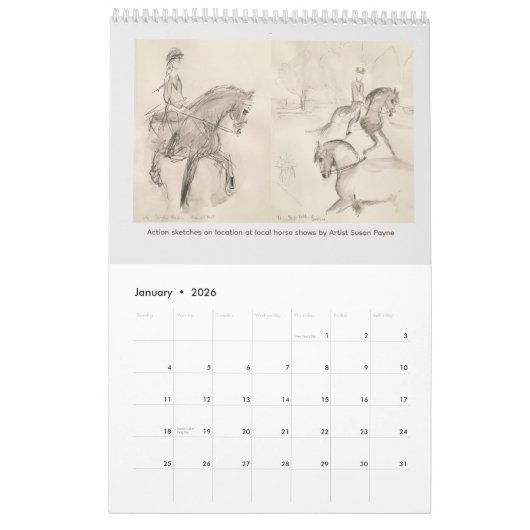2023 Wandkalender mit original Equine Art (Jan 2026)