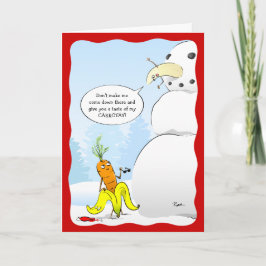 2023 Weihnachtsbanana Karate Carrot Snowman Funny Feiertagskarte