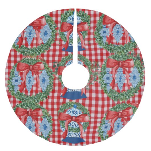 2023 Weihnachtsginger Jar Jars Tree Skirt Polyester Weihnachtsbaumdecke (Vorderseite)