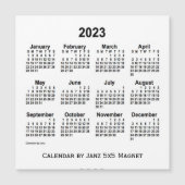 2023 Weißer Kalender von Janz 5x5 Magnet (Vorderseite)