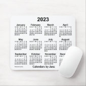 2023 Weißer Kalender von Janz Mouse Pad Mousepad (Mit Mouse)