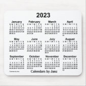 2023 Weißer Kalender von Janz Mouse Pad Mousepad (Vorne)