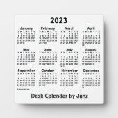 2023 Weißer Schreibtisch Kalender von Janz Plaque Fotoplatte (Vorderseite)