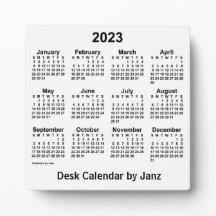 2023 Weißer Schreibtisch Kalender von Janz Plaque