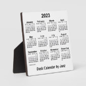 2023 Weißer Schreibtisch Kalender von Janz Plaque Fotoplatte (Vorderseite)