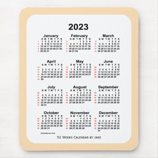 2023 Wheat 52 Week Calendar by Janz Mousepad (Vorne)