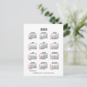 2023 White 52 Week ISO Calendar by Janz Postcard Postkarte (Stehend Vorderseite)