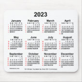 2023 White 52 Weeks ISO Calendar by Janz Mousepad (Vorne)