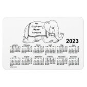 2023 White Elephant Calendar von Janz 4x6 Magnet (Horizontal)