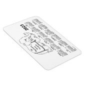 2023 White Elephant Calendar von Janz 4x6 Magnet (Rechte Seite)