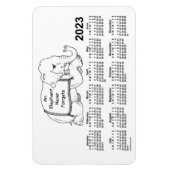 2023 White Elephant Calendar von Janz 4x6 Magnet (Vertikal)