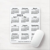 2023 White Large Print Calendar von Janz Mousepad (Mit Mouse)