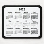 2023 White on Black Calendar by Janz Two Tone Mousepad (Vorne)