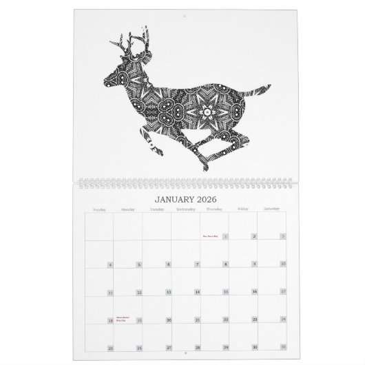 2023 Wildtiere der Hirsche - Färbung von Erwachsen Kalender (Jan 2026)