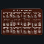2023 Year Monthly Calendar Brown Wood Grain Simple Magnet<br><div class="desc">This 2023 year calendar flexible magnet shows the days of the week for each month in white on a brown background design with a slight wood grain effect. It's the perfect flexible magnet monthly calendar if you're looking for a slightly rustic yet professional feel. Always know what date it is...</div>