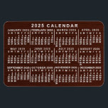 2023 Year Monthly Calendar Brown Wood Grain Simple Magnet<br><div class="desc">This 2023 year calendar flexible magnet shows the days of the week for each month in white on a brown background design with a slight wood grain effect. It's the perfect flexible magnet monthly calendar if you're looking for a slightly rustic yet professional feel. Always know what date it is...</div>