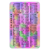2023 Year Monthly Calendar Rainbow Splatter Paint Magnet (Vertikal)