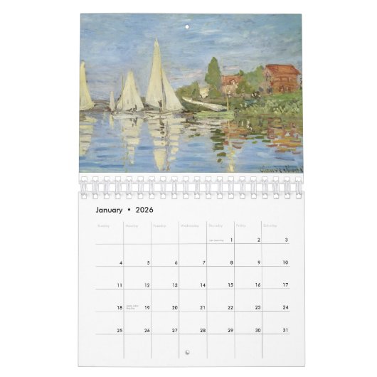 2024  12 MONTH CALENDAR Claude Monet paintings Kalender (Jan 2026)