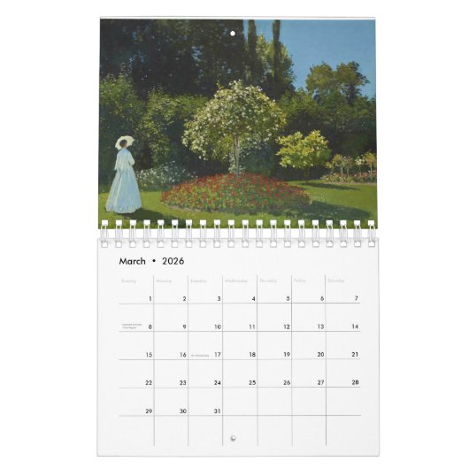 2024  12 MONTH CALENDAR Claude Monet paintings Kalender (Mär 2026)