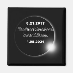 2024 & 2017 doppelt datierte Sonnenfinsternis Magnet