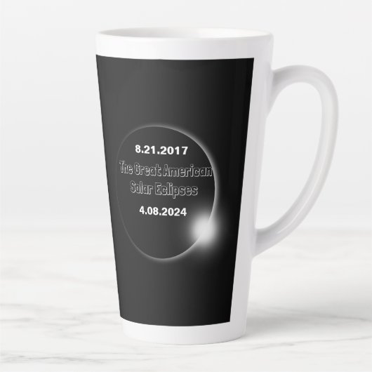 2024 & 2017 doppelt datierte Sonnenfinsternis Milchtasse (Rechts)
