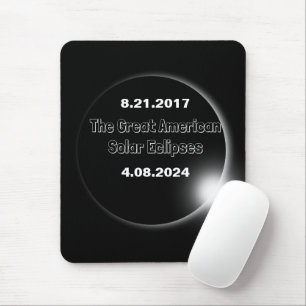 2024 & 2017 doppelt datierte Sonnenfinsternis Mousepad