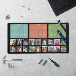 2024 2025 2026 Kalender mit 18 Fotos - schwarz Schreibtischunterlage