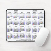 2024-2025 2 Jahre Kalender Schwarzer Individuelle Mousepad (Mit Mouse)