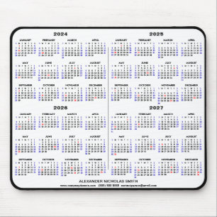 2024-2025 4 Jahre Kalender Schwarzer Individuelle  Mousepad