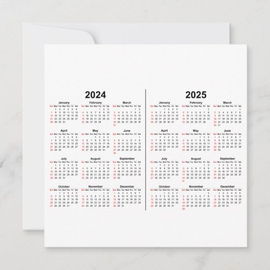 2024 2025 Calendar 2 year black white  (Vorderseite)