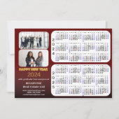 2024 - 2025 Kalender Business Modernes Rotes Unter Feiertagskarte (Vorderseite)