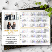 2024 2025 Kalender Corporate Modern Gold Glitzer Feiertagskarte